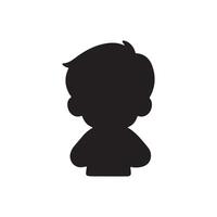 Silhouette black of a child portrait profile illustration vector