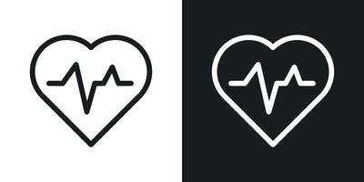 Heartbeat icon set vector