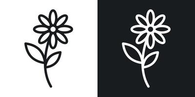 Flower icon set vector