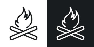 Bonfire icon set vector