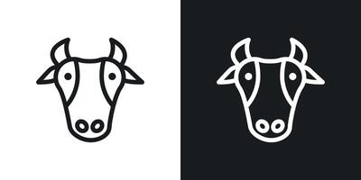 Cow icon set vector