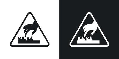 Caution hot surface sign set vector