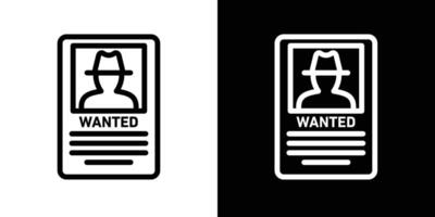 Wanted icon set vector