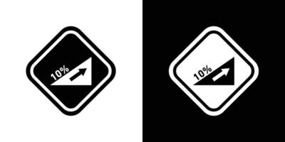 Steep slope ahead sign vector