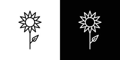 Sunflower icon set vector