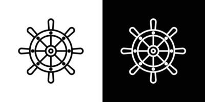 Ship wheel icon set vector