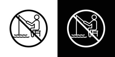 No fishing sign set vector