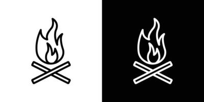 Bonfire icon set vector