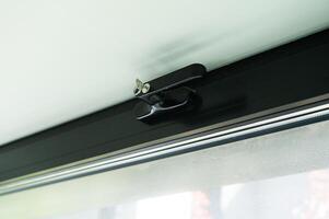 Window handle with secure lock with key photo