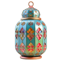 Generated AI A colorful lantern with a gold and blue design on a transparent background png