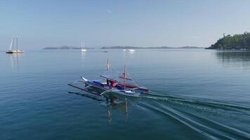 asian Fisherman swims for catch at dawn video