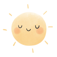 Cute sun watercolor png