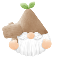 Gnome and wooden signboard png