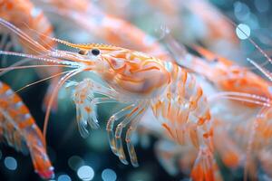 A Snapshot of Underwater Grace The Delicate Dance of a Colorful Shrimp photo