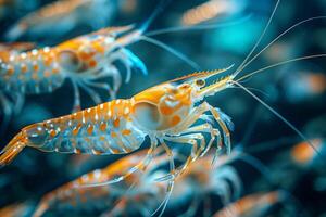 An Intimate Look at Aquatic Life through a Shrimp's Peaceful Journey photo