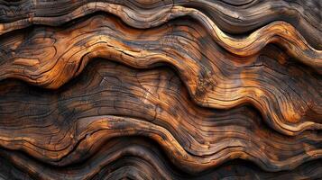 negro nuez madera textura desde dos tableros petróleo terminado foto