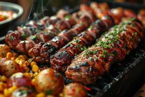 A Grill's Promise of Delight Skewers Marinated with Herbs and Love photo