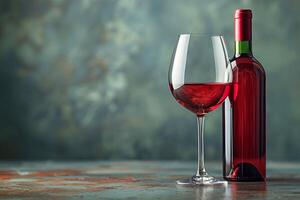 revelando el gusto de lujo con rojo vino y uvas, un visual y sabroso banquete foto