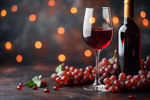 rojo vino Listo a saborear, un símbolo de bueno gusto y eterno disfrute foto