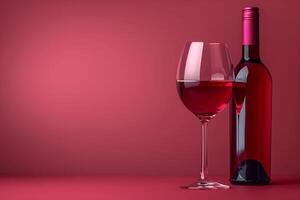 The Contrast of Bold Red Wine Against a Vibrant, Textured Background photo