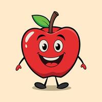 manzana retro miedoso dibujos animados personaje. vector