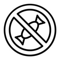 No Sweets Line icon Design vector