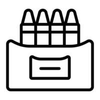 Color Pencils Line Icon Design vector