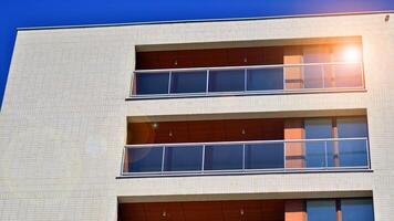 Modern elements in contemporary architecture.. Architectural details of a modern apartment building. photo