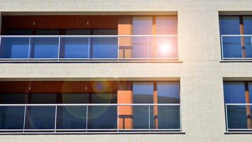 Modern elements in contemporary architecture.. Architectural details of a modern apartment building. photo