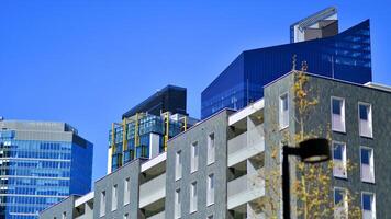 Modern elements in contemporary architecture.. Architectural details of a modern apartment building. photo