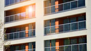 Modern elements in contemporary architecture.. Architectural details of a modern apartment building. photo