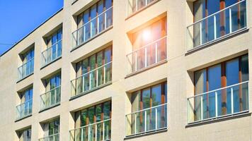 Modern elements in contemporary architecture.. Architectural details of a modern apartment building. photo
