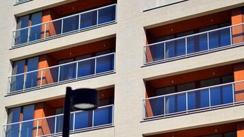 Modern elements in contemporary architecture.. Architectural details of a modern apartment building. photo