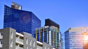 Modern elements in contemporary architecture.. Architectural details of a modern apartment building. photo