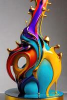 a colorful sculpture of a drop of liquid photo