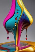 a colorful sculpture of a drop of liquid photo