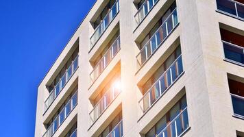 Modern elements in contemporary architecture.. Architectural details of a modern apartment building. photo