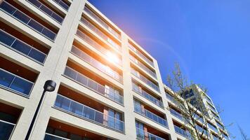 Modern elements in contemporary architecture.. Architectural details of a modern apartment building. photo