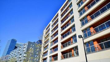 Modern elements in contemporary architecture.. Architectural details of a modern apartment building. photo