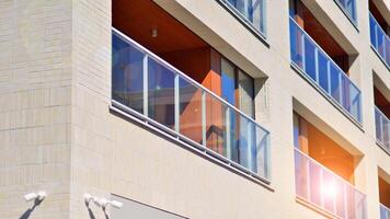 Modern elements in contemporary architecture.. Architectural details of a modern apartment building. photo