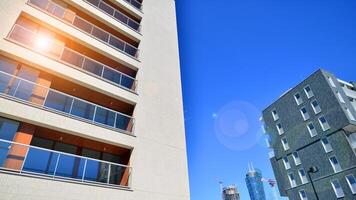 Modern elements in contemporary architecture.. Architectural details of a modern apartment building. photo