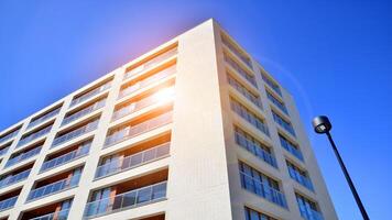 Modern elements in contemporary architecture.. Architectural details of a modern apartment building. photo