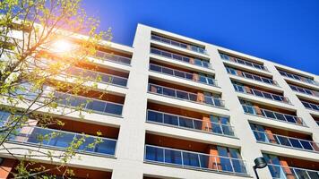 Modern elements in contemporary architecture.. Architectural details of a modern apartment building. photo