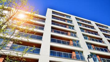 Modern elements in contemporary architecture.. Architectural details of a modern apartment building. photo