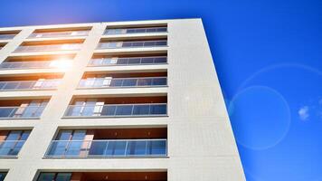 Modern elements in contemporary architecture.. Architectural details of a modern apartment building. photo