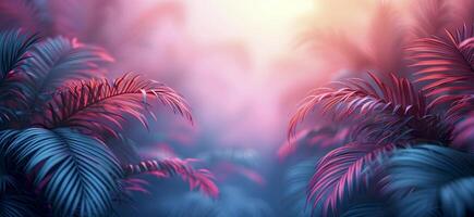 Tropical leaves on light background. photo