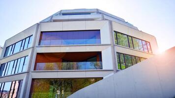 Modern elements in contemporary architecture.. Architectural details of a modern apartment building. photo