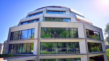 Modern elements in contemporary architecture.. Architectural details of a modern apartment building. photo