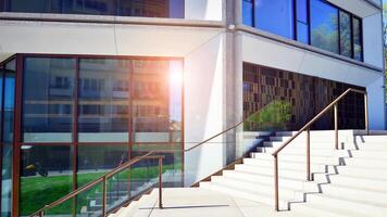 Modern elements in contemporary architecture.. Architectural details of a modern apartment building. photo