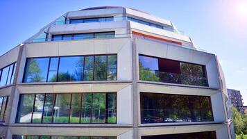 Modern elements in contemporary architecture.. Architectural details of a modern apartment building. photo